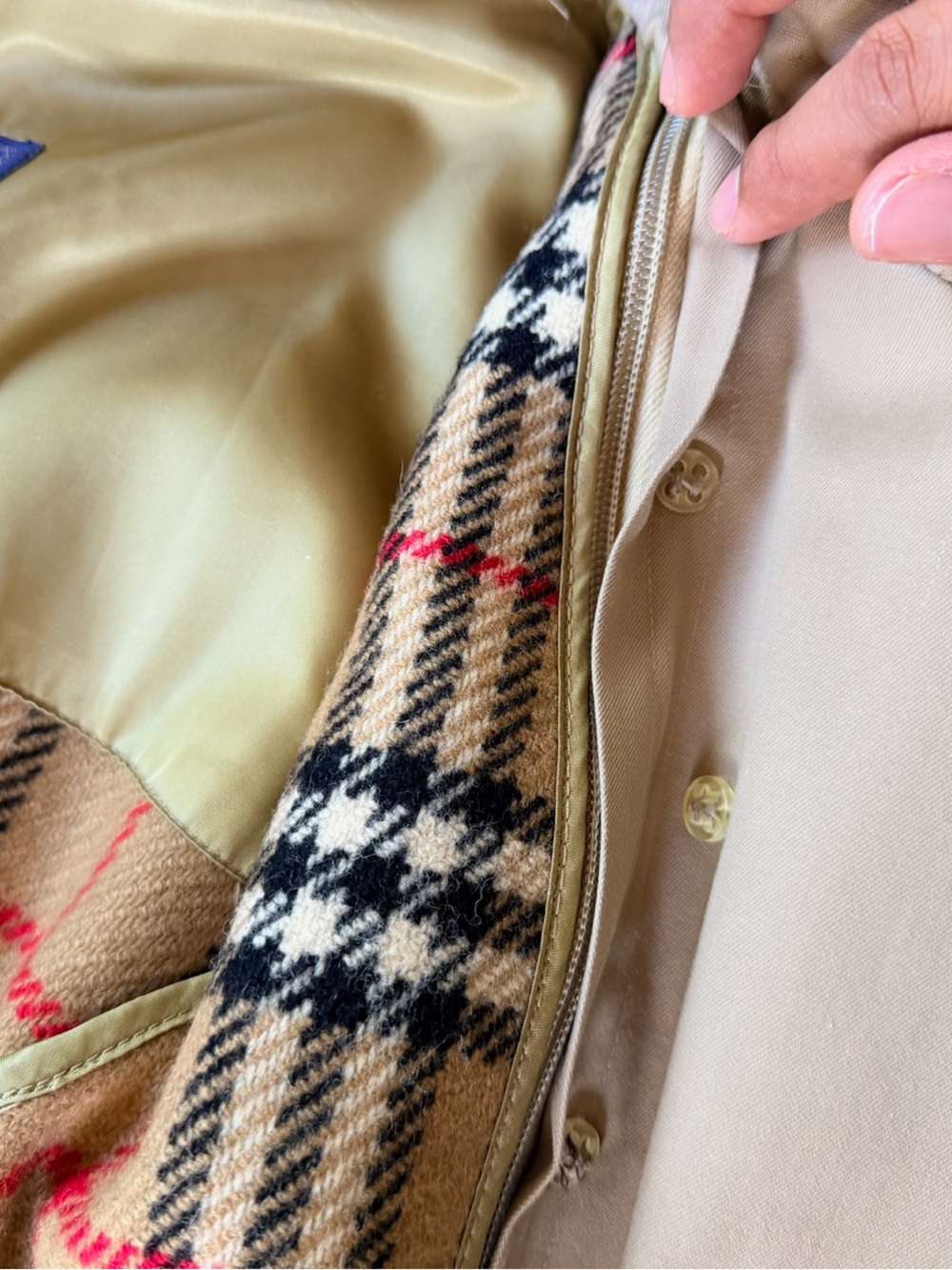 Vintage Burberrys Double Breasted Trench Coat Nova Check Wool Liner | 6 Long - Picture 7 of 13